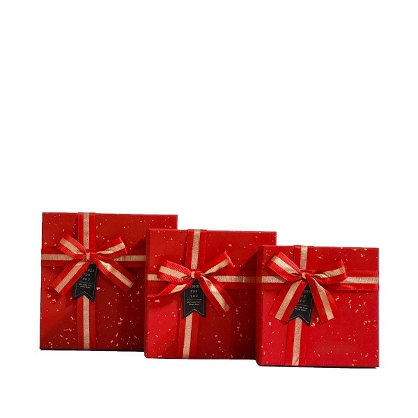 تصویر  (A1-2111) جعبه كادو مربع قرمز 3 سايز