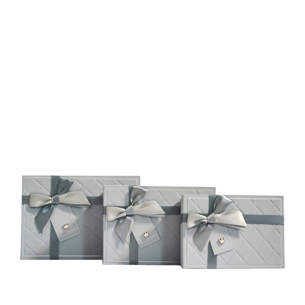 تصویر  (Y91301-54T) جعبه كادو مستطيل طرح لوزي طوسي 3 سايز